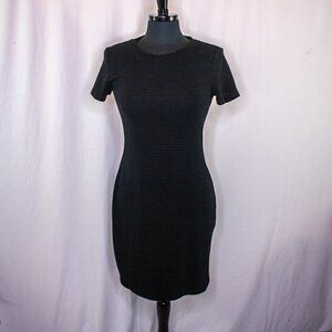 MICHAEL Michael Kors Dress Short Sleeves Horizonal Rib Black Size P/M